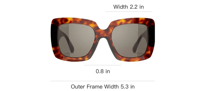 CHANEL Plate Frame Square Sunglass Unisex-4