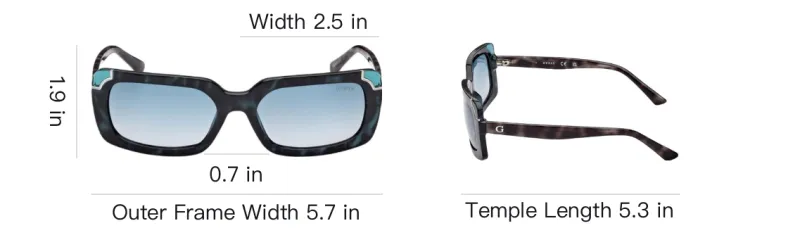 GUESS Plastic Square Sunglasses Women's Black-3