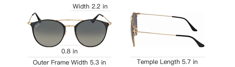 RayBan Metal Round Sunglasses Unisex Black Gold-3