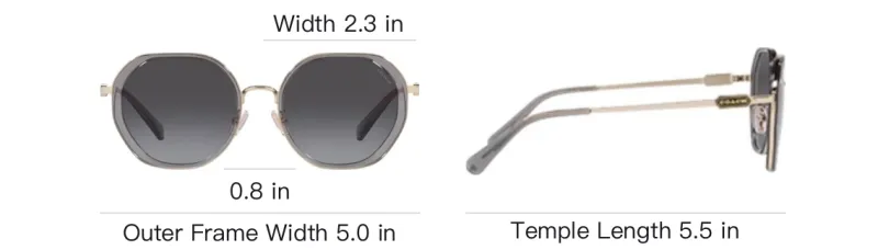 COACH Round Sunglasses Women's Gray-3