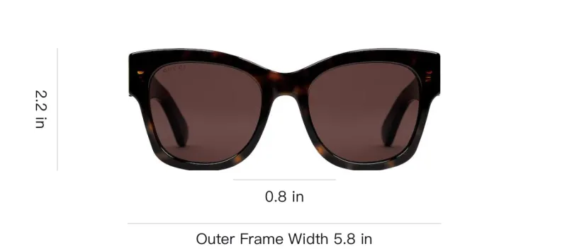 GUCCI Acetate Butterfly Sunglasses Women's Tortoiseshell-2