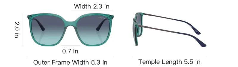 VOGUE Metal Nylon Square Sunglasses Unisex Green-5