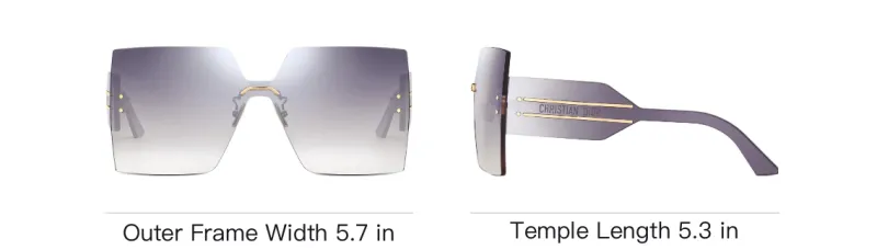 DIOR Metal Irregular Shape Sunglasses Women's Purple-3