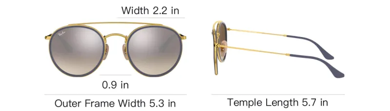 RayBan Metal Round Sunglasses Unisex Gold-3