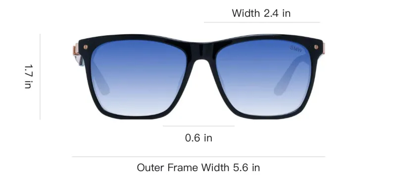 BMW Plastic Metal Square Sunglasses Unisex Black-3