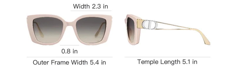 DIOR Acetate Metal Square Sunglasses Women's Nude-3