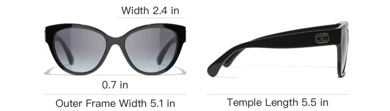 CHANEL Plate Frame Butterfly Sunglasses Unisex Black-5