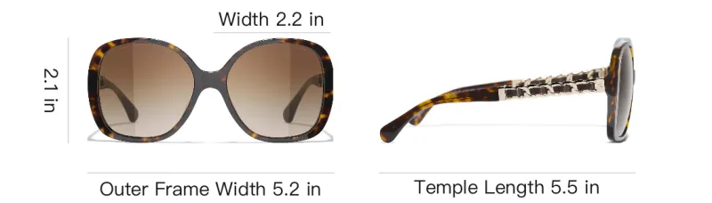 CHANEL Square Sunglasses Women's Tortoiseshell-4
