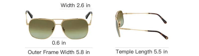 OMEGA Metal Aviator Sunglasses Men's Gold-3