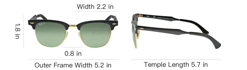RayBan Aluminum Irregular Shape Sunglasses Unisex Black-3