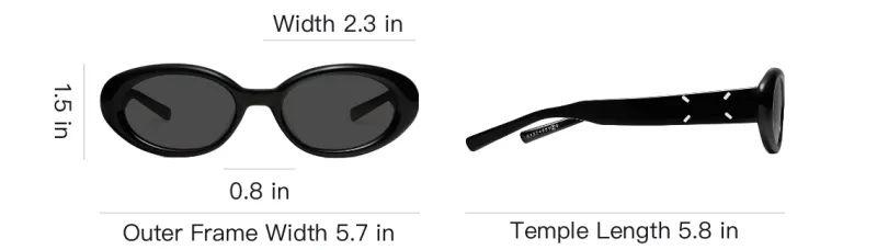 GENTLE MONSTER Plate Frame Oval Sunglasses Unisex Black-3