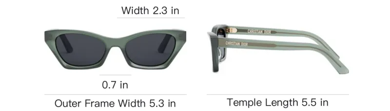 DIOR Acetate Irregular Shape Sunglasses Women's Green-3