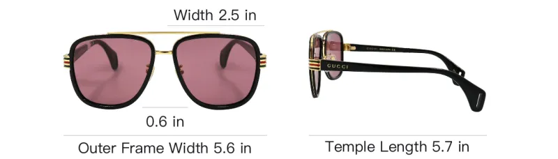 GUCCI Titanium Alloy Plastic Aviator Sunglasses Women's Black-4