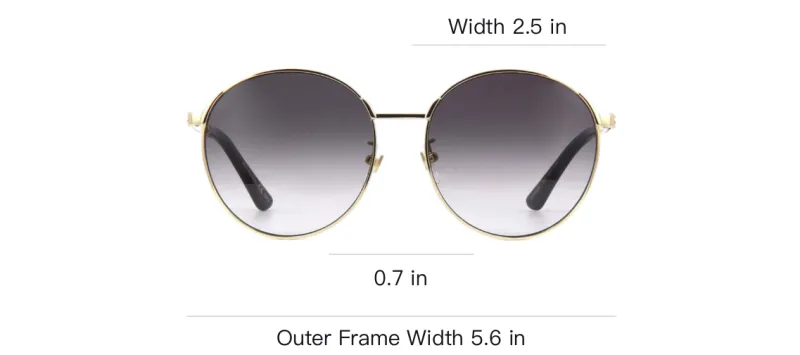 GUCCI Alloy Round Sunglasses Women's Gold-1