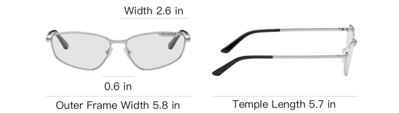 Balenciaga Metal Acetate Irregular Shape Sunglasses Unisex Silver-3
