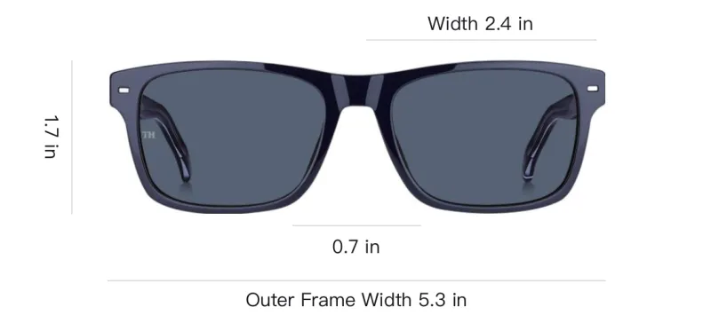 Tommy Hilfiger Acetate Rectangular Sunglasses Men's Blue-2