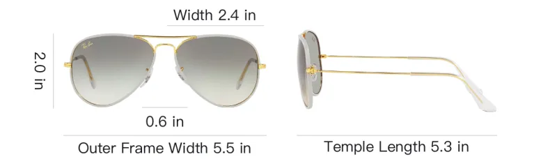 RayBan Metal Aviator Sunglasses Unisex Gray Gold-2