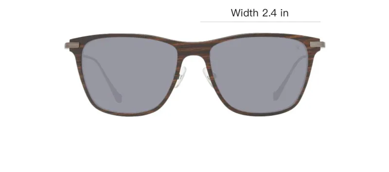 HACKETT LONDON Wooden Titanium Carbon Square Sunglasses Men's Gray-3