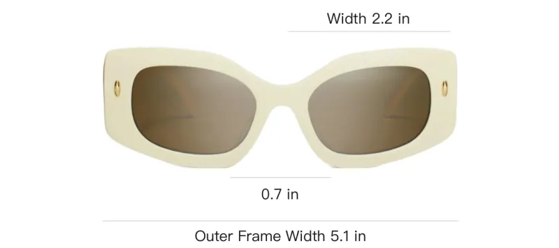 TORY BURCH Acetate Irregular Shape Sunglasses Unisex Ecru-3