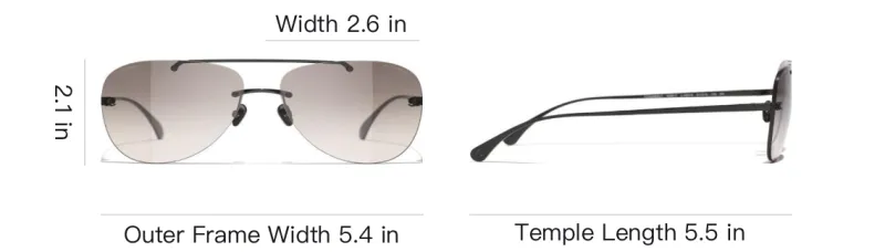 CHANEL Titanium Aviator Sunglasses Unisex Black-4