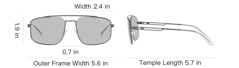 EMPORIO ARMANI Metal Aviator Sunglasses Men's Gray-5