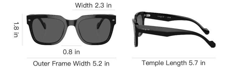 VOGUE Acetate Square Sunglasses Men's Black-4
