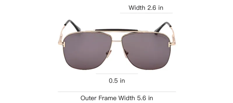 TOM FORD Metal Aviator Sunglasses Unisex Gold-3