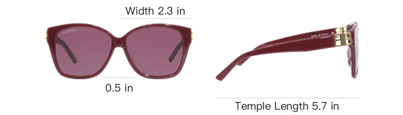 Balenciaga Plastic Irregular Shape Sunglasses Women's Red-3