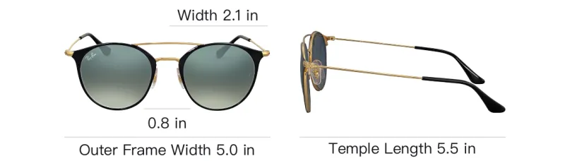 RayBan Steel Aviator Sunglasses Unisex Black/Gold-3