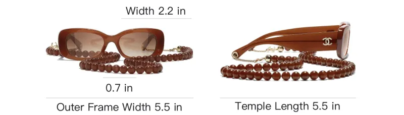 CHANEL Plate Frame Irregular Shape Sunglasses Women's Brown-4