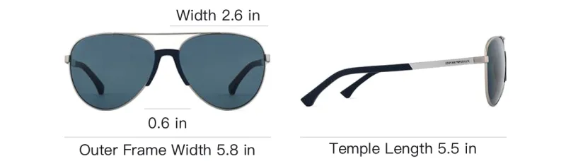 EMPORIO ARMANI Metallic Aluminum Aviator Sunglasses Men's Silver-4
