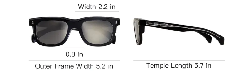 Moncler Acetate Square Sunglasses Unisex Black-3
