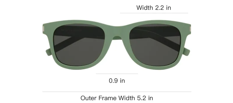 SAINT LAURENT Plastic Acetate Square Sunglasses Women's Green-2