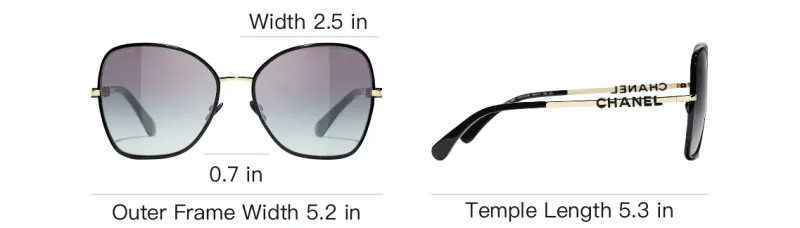 CHANEL Metal Butterfly Sunglasses Unisex Black-5