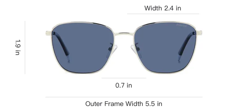 Polaroid Stainless Steel Butterfly Sunglasses Unisex Silver-3