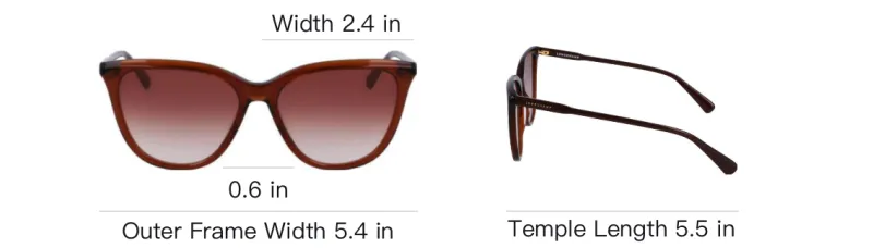LONGCHAMP Acetate Cat Eye Sunglasses Women's Brown-3