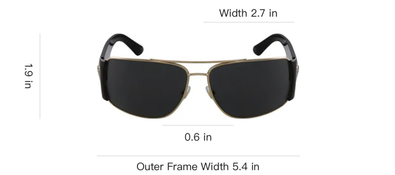 VERSACE Metal Aviator Sunglasses Men's Black-2