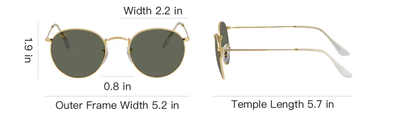 RayBan Metal Round Sunglasses Unisex Gold-3