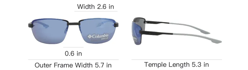 Columbia Metal Rectangular Sunglasses Men's Black-4