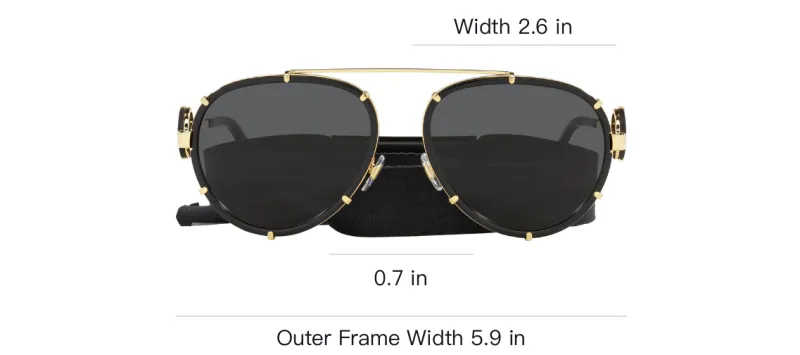 VERSACE Aviator Frame Sunglasses-3