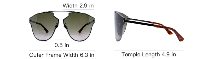 DIOR Acetate Metal Irregular Shape Sunglasses Unisex Black-3