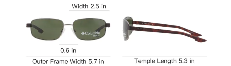 Columbia Metal Square Sunglasses Men's Brown-4