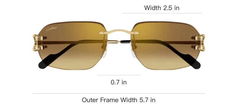 Cartier Rectangle-Frame Rimless Sunglasses-2