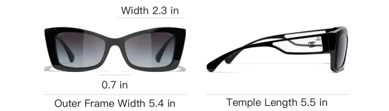 CHANEL Plate Frame Acetate Butterfly Sunglasses Women's-3