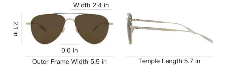 MONTBLANC Metal Aviator Sunglasses Men's Gold-3