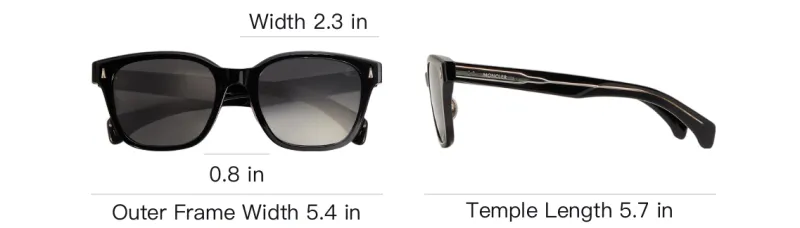 Moncler Acetate Square Sunglasses Unisex Black-3