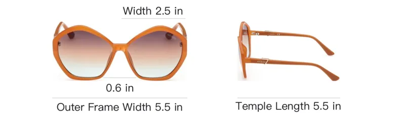 GUESS Plastic Irregular Shape Sunglasses Women's Orange-8