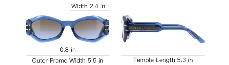 DIOR Crystal Oval Sunglasses Women's Blue-3
