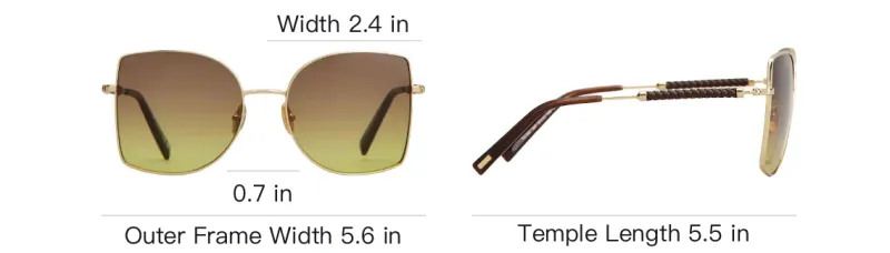 TOD'S Metal Zinc-Plated Leather Butterfly Sunglasses Women's Gold-3