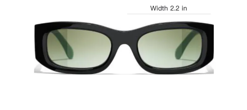 CHANEL Acetate Rectangular Sunglasses Women's Green-4